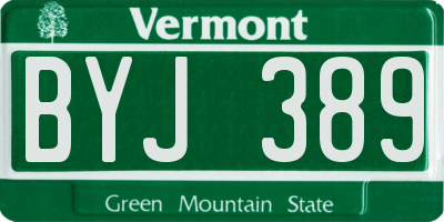 VT license plate BYJ389