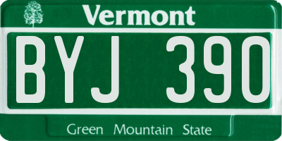 VT license plate BYJ390