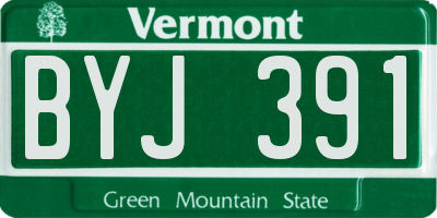 VT license plate BYJ391