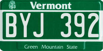 VT license plate BYJ392