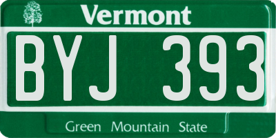 VT license plate BYJ393