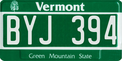 VT license plate BYJ394