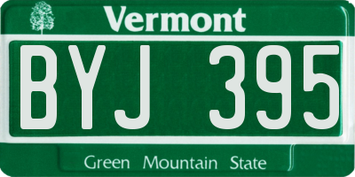 VT license plate BYJ395