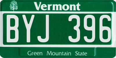 VT license plate BYJ396