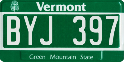 VT license plate BYJ397
