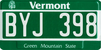 VT license plate BYJ398