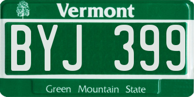 VT license plate BYJ399