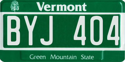 VT license plate BYJ404