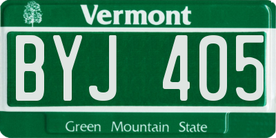 VT license plate BYJ405