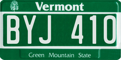 VT license plate BYJ410