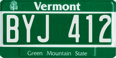 VT license plate BYJ412