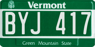 VT license plate BYJ417