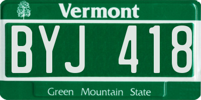 VT license plate BYJ418