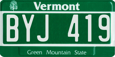 VT license plate BYJ419