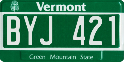 VT license plate BYJ421