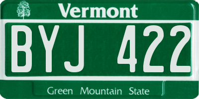 VT license plate BYJ422