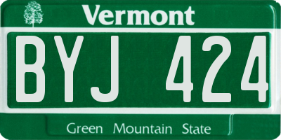 VT license plate BYJ424