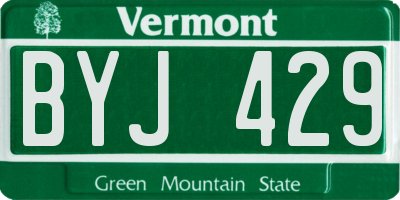 VT license plate BYJ429