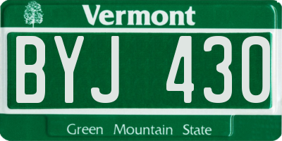 VT license plate BYJ430