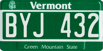 VT license plate BYJ432