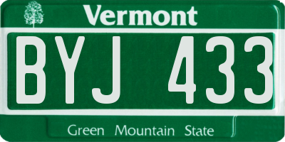 VT license plate BYJ433