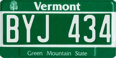 VT license plate BYJ434