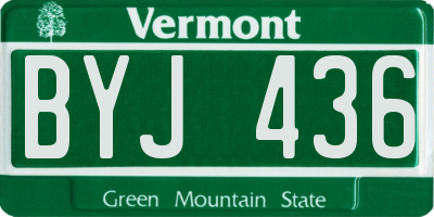 VT license plate BYJ436