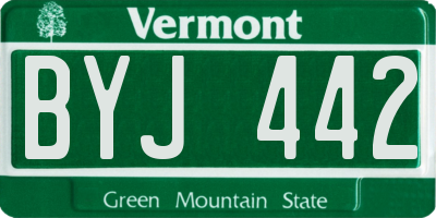 VT license plate BYJ442