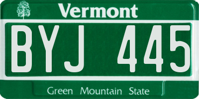 VT license plate BYJ445