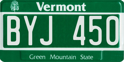 VT license plate BYJ450