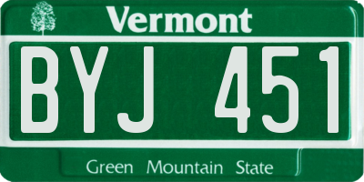 VT license plate BYJ451
