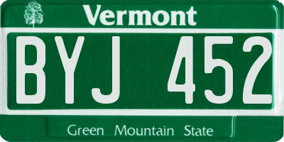 VT license plate BYJ452