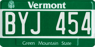 VT license plate BYJ454