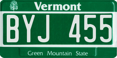 VT license plate BYJ455