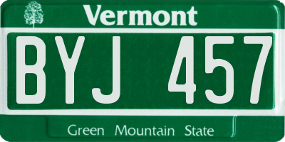 VT license plate BYJ457