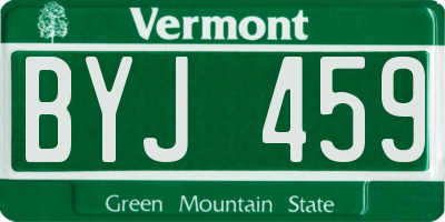 VT license plate BYJ459
