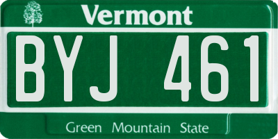 VT license plate BYJ461
