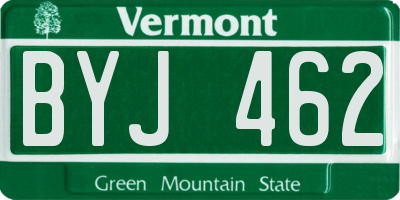 VT license plate BYJ462