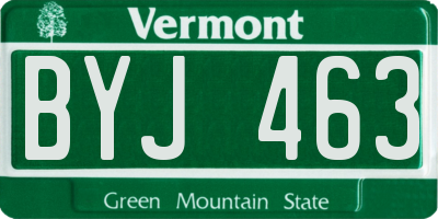 VT license plate BYJ463