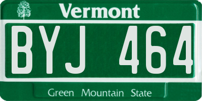 VT license plate BYJ464
