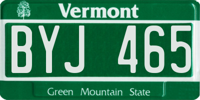 VT license plate BYJ465