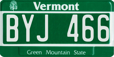 VT license plate BYJ466
