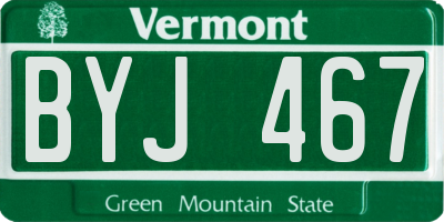 VT license plate BYJ467