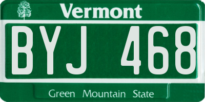 VT license plate BYJ468
