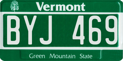 VT license plate BYJ469
