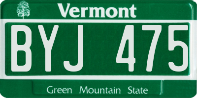 VT license plate BYJ475