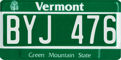VT license plate BYJ476