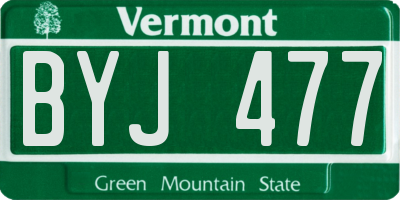 VT license plate BYJ477