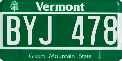 VT license plate BYJ478