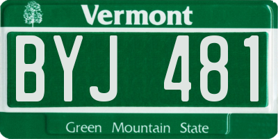 VT license plate BYJ481